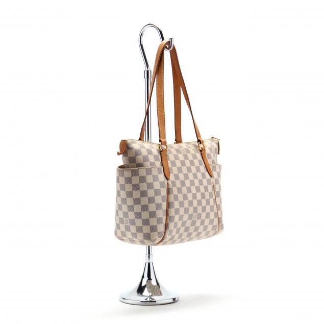 Louis Vuitton White Damier Azur Totally PM Zip Tote Bag For Sale