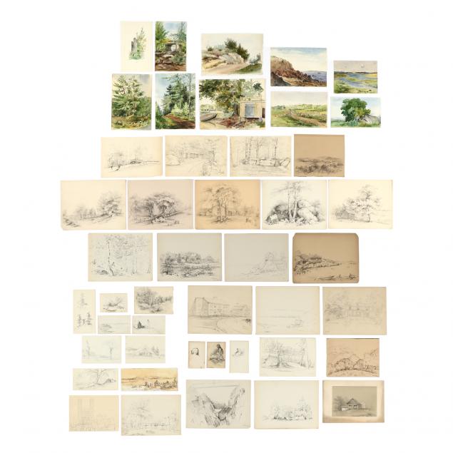 aaron-draper-shattuck-ct-nh-1832-1928-collection-of-sketches-and-watercolors