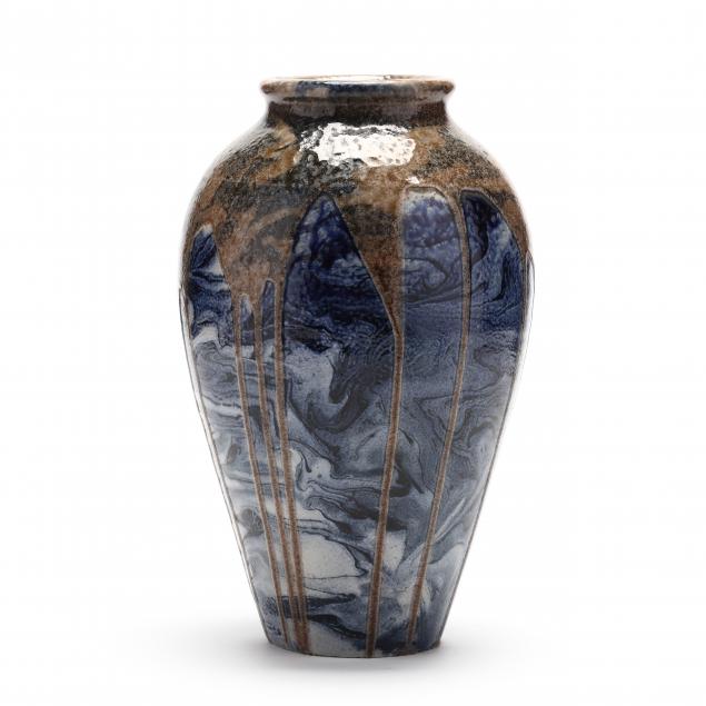 nc-pottery-rare-cb-masten-pottery-drip-glazed-vase