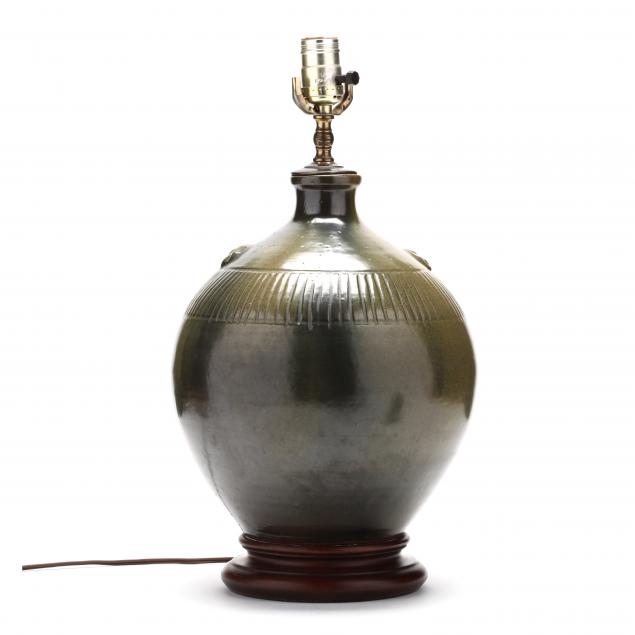 nc-pottery-att-ben-owen-master-pottery-frogskin-glaze-table-lamp