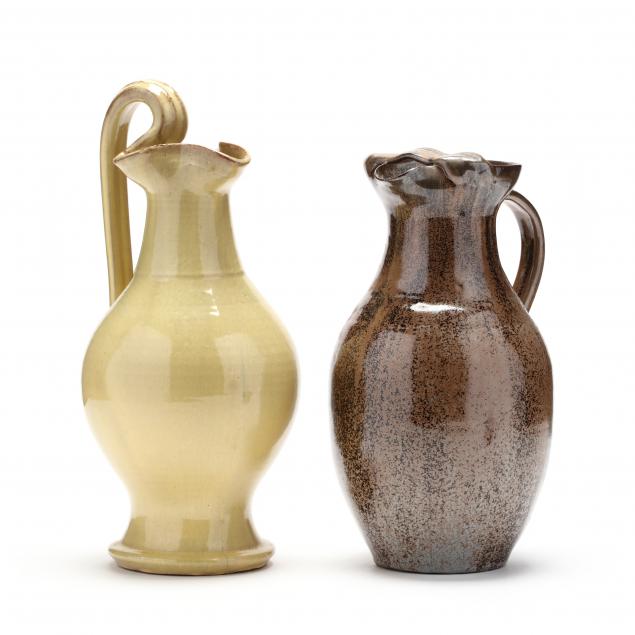 nc-pottery-ar-cole-pottery-two-tall-pitchers