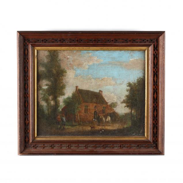 english-school-circa-1800-figures-by-a-country-inn