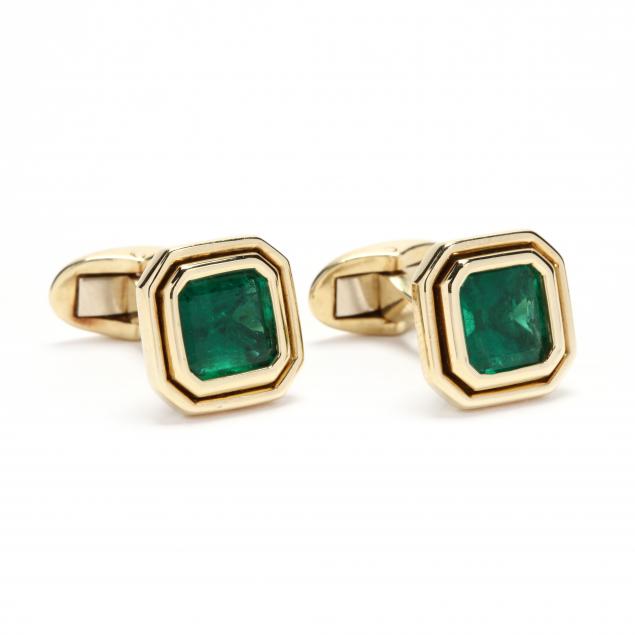 18kt-gold-and-emerald-cufflinks
