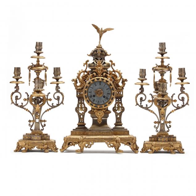 antique-continental-clock-garniture