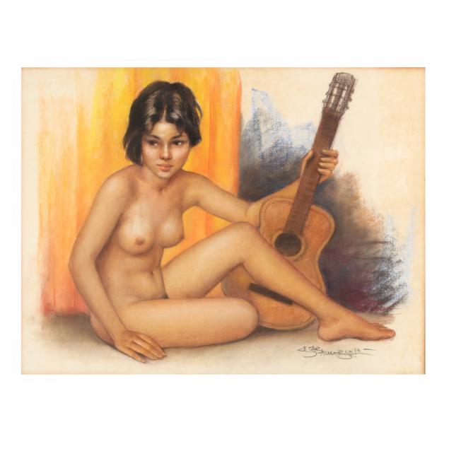 cesar-amorsolo-filipino-1903-1998-young-woman-with-guitar