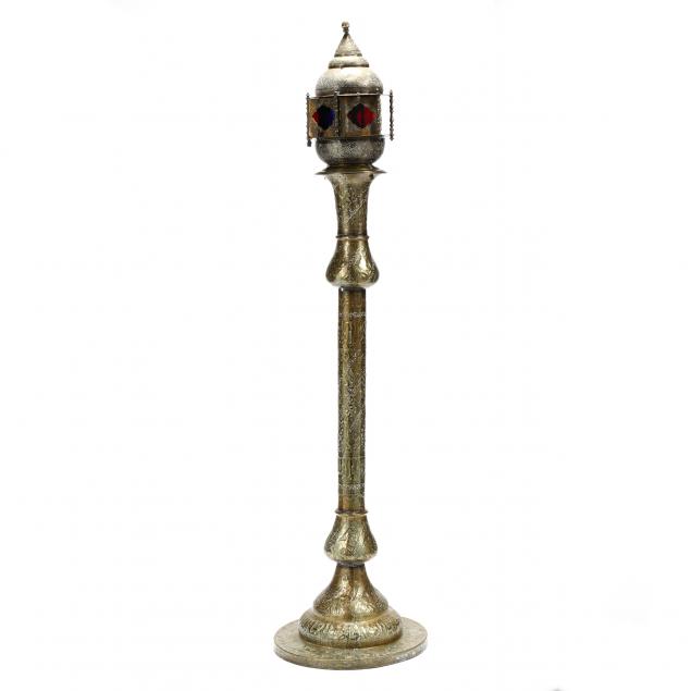 middle-eastern-chased-brass-floor-lamp