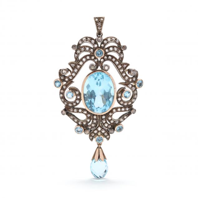 silver-topped-gold-and-gem-set-pendant