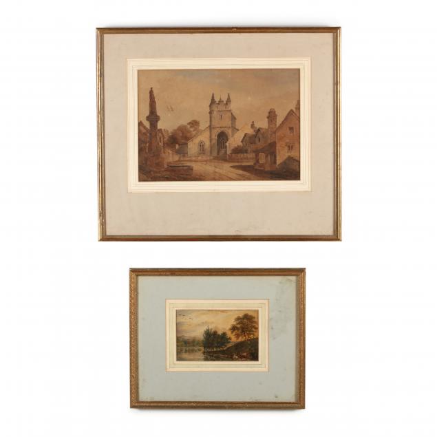 two-english-school-landscape-watercolors-19th-century