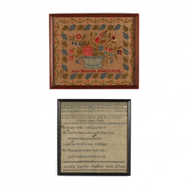 two-antique-framed-samplers-1839-1858
