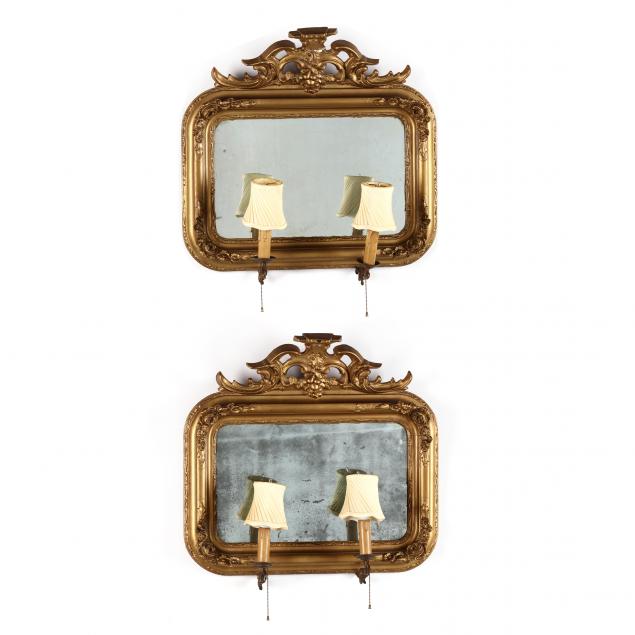 pair-of-antique-mirrored-sconces