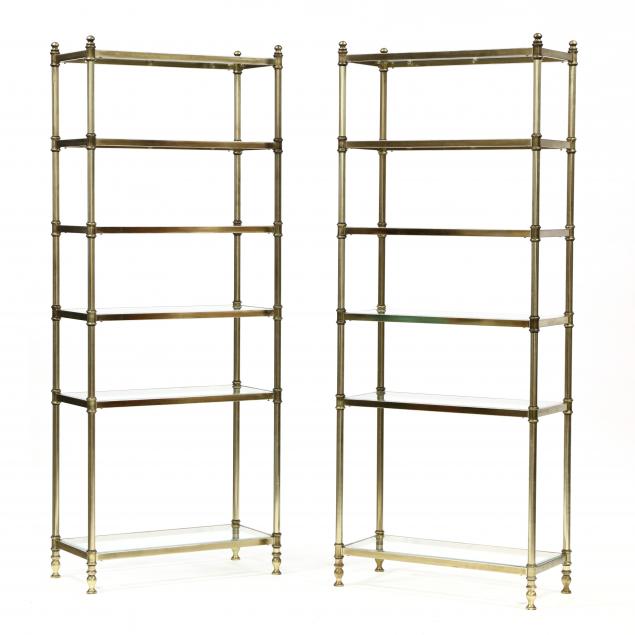 pair-of-vintage-brass-and-glass-bookshelves