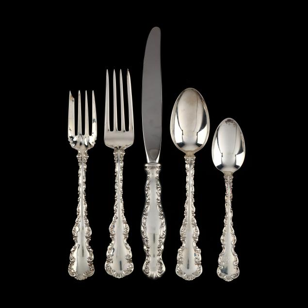 Gorham/Whiting Louis XV Sterling Silver Flatware Service (Lot