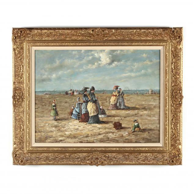 manner-of-eugene-boudin-french-1824-1898-on-the-beach