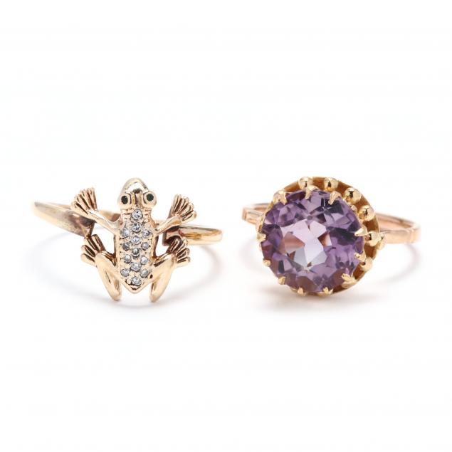 two-gold-and-gemstone-rings