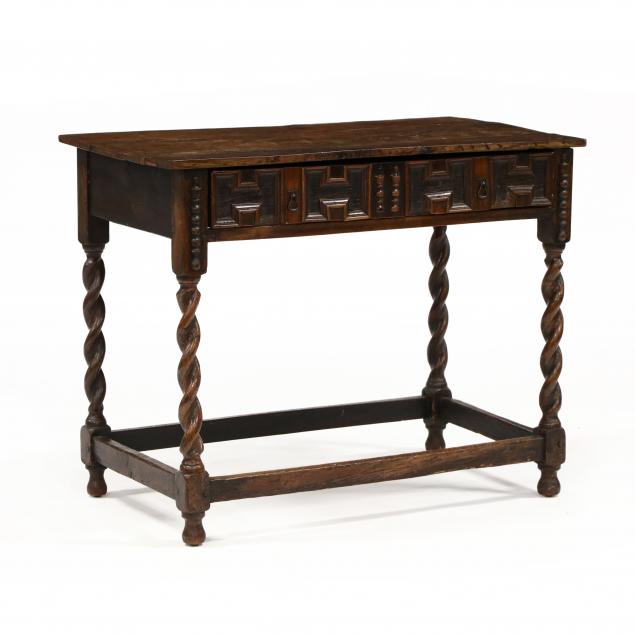 jacobean-style-walnut-one-drawer-table