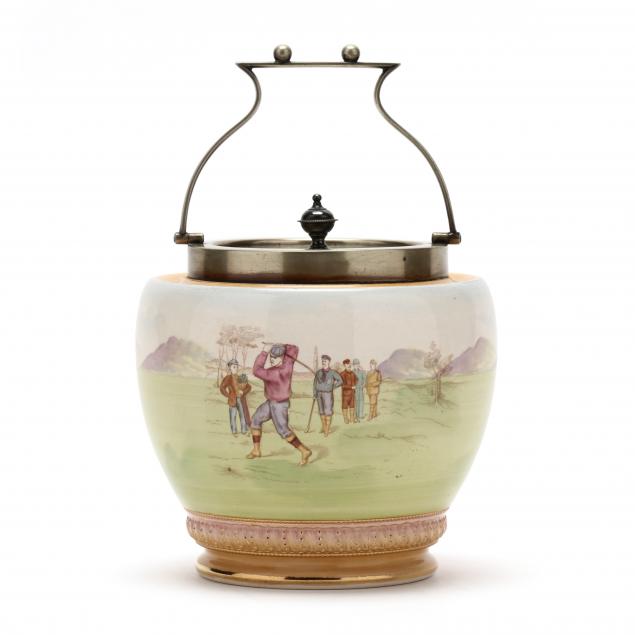 an-antique-ceramic-golf-theme-humidor-w-wood-co