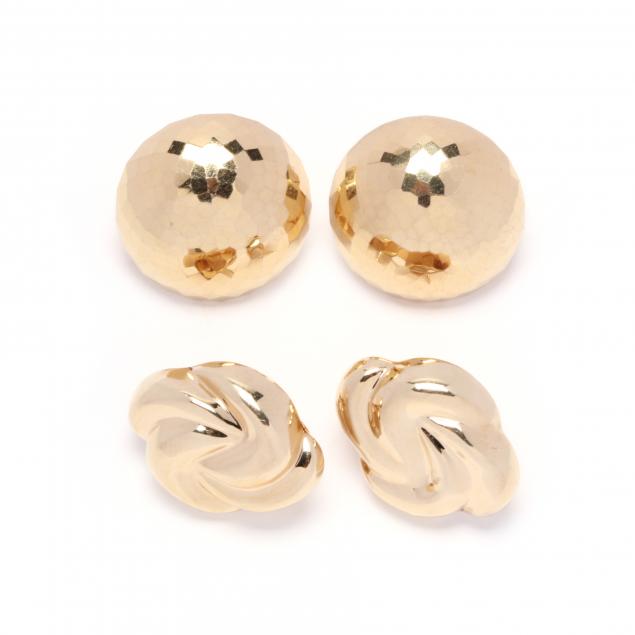 two-pairs-of-gold-earrings