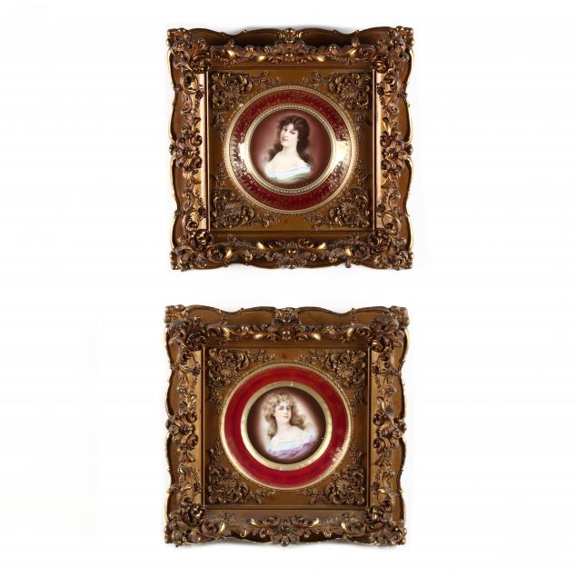 two-austrian-framed-porcelain-portrait-plates