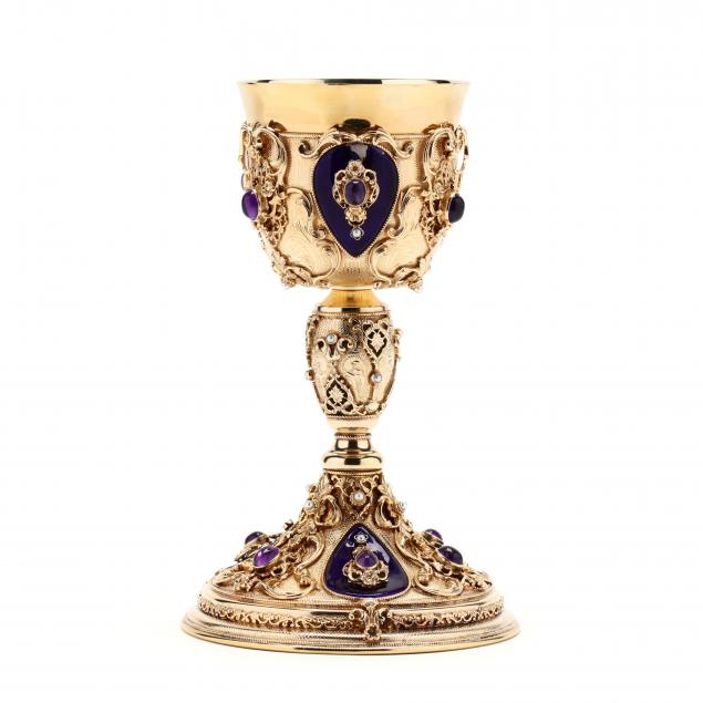 a-hungarian-silver-gilt-enameled-gem-set-chalice