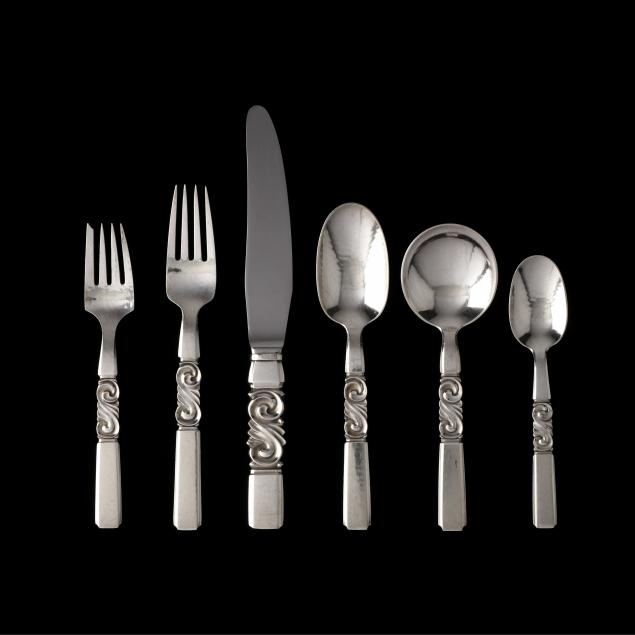 georg-jensen-scroll-sterling-silver-flatware-service