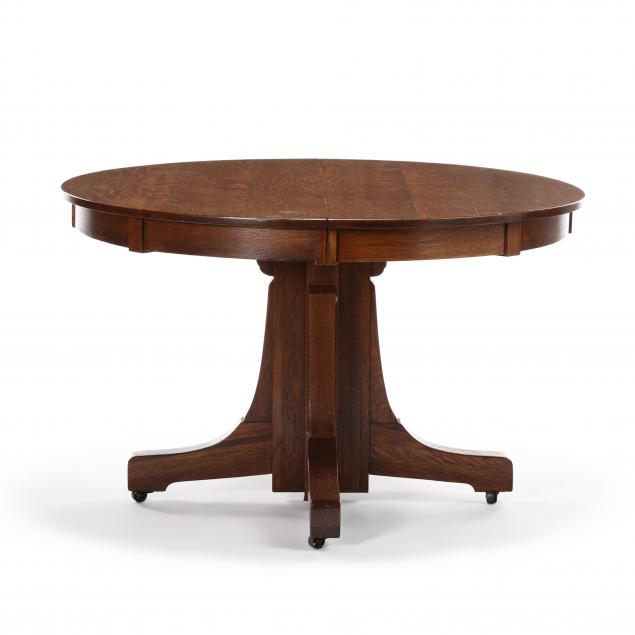 stickley-brothers-mission-oak-dining-table-and-leaves