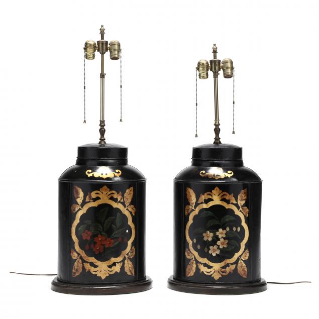pair-of-toleware-tea-canister-table-lamps
