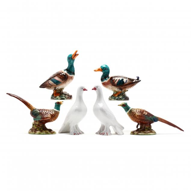 three-pair-of-italian-painted-ceramic-birds