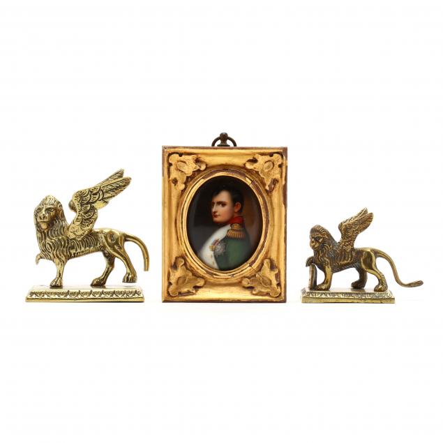 miniature-portrait-of-napoleon-and-brass-griffins