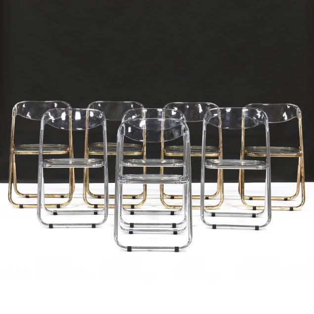 giancarlo-piretti-set-of-eight-lucite-folding-chairs