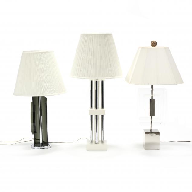 three-vintage-lucite-table-lamps
