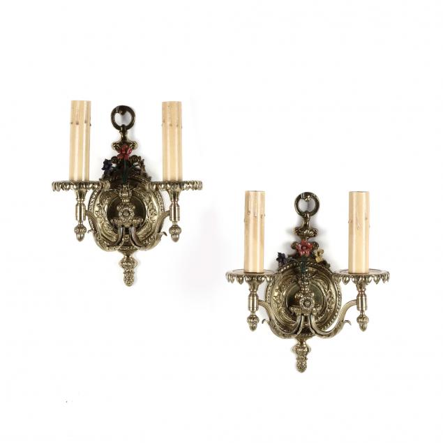 pair-of-vintage-brass-and-tole-sconces