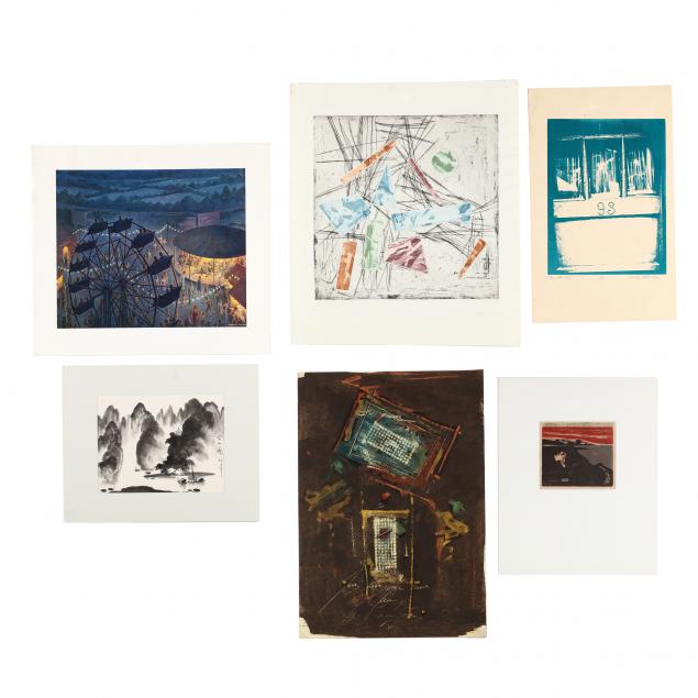 group-of-six-assorted-unframed-prints