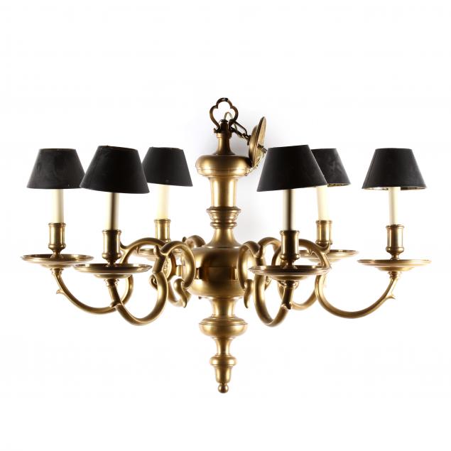 Chapman Large Brass Colonial Style Chandelier Lot 333 The July