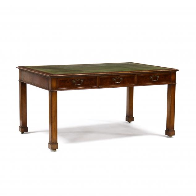 georgian-style-inlaid-burlwood-and-leather-top-partner-s-desk