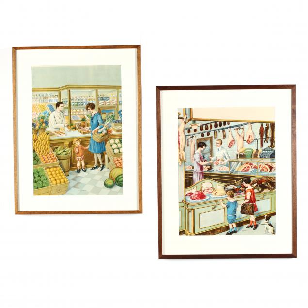 pair-of-antique-chromolithographs-picturing-grocers