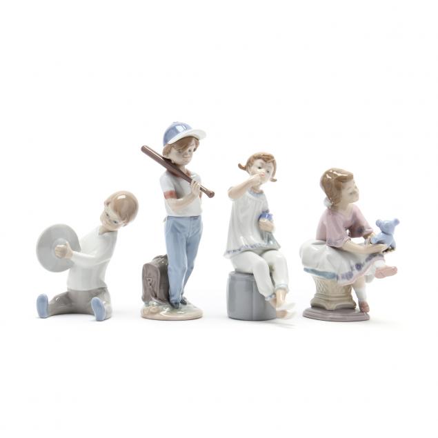 a-group-of-four-lladro-figures-of-children-at-play