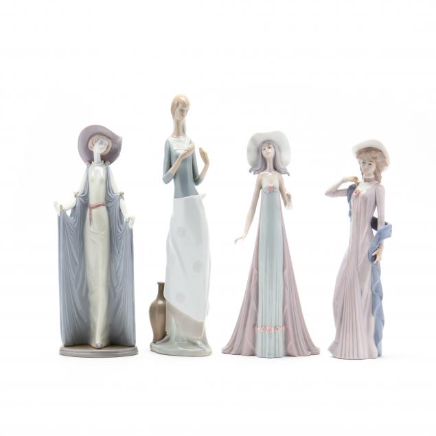 four-lladro-porcelain-tall-figures