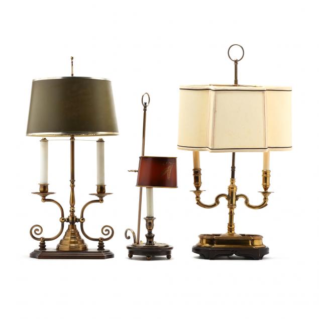 three-french-style-brass-table-lamps