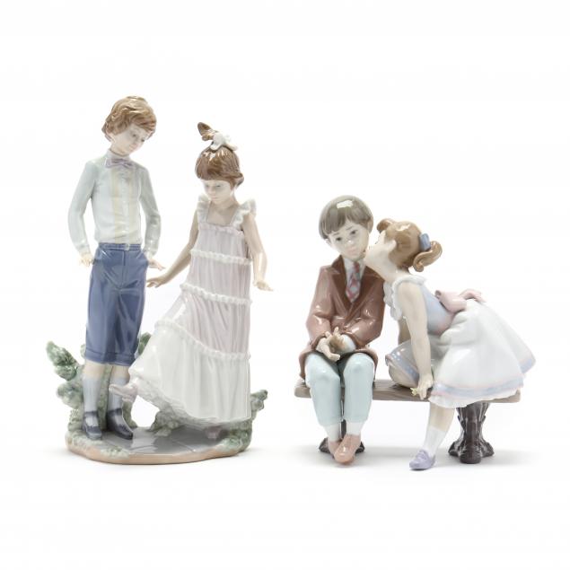 two-lladro-porcelain-figurines-featuring-a-young-boy-and-girl