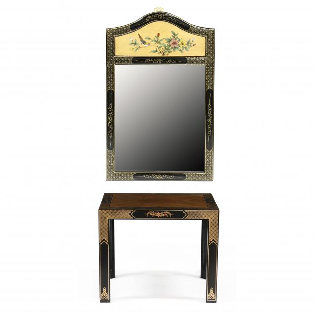 vintage-chinoiserie-side-table-and-mirror