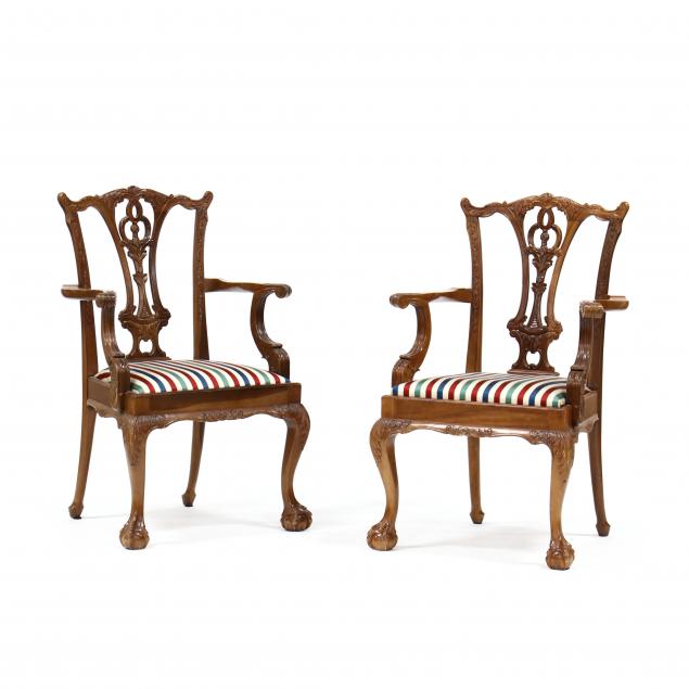 pair-of-chippendale-style-carved-mahogany-armchairs