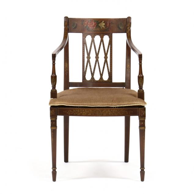 adam-style-painted-mahogany-armchair