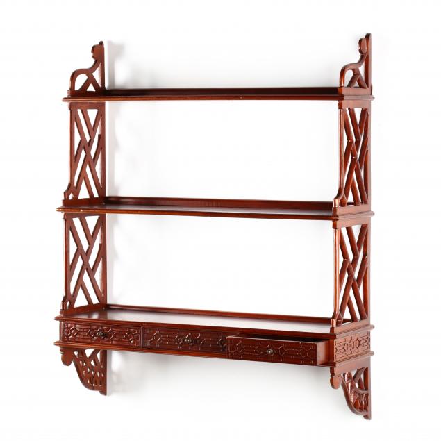 chinese-chippendale-style-mahogany-wall-shelf