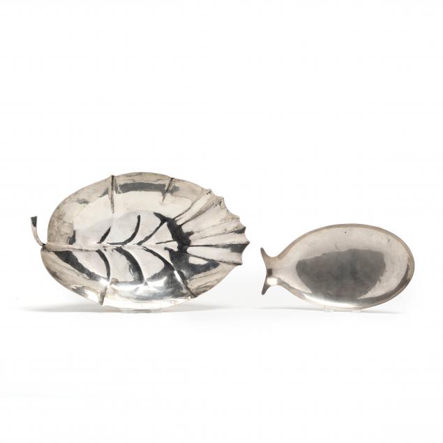 two-allan-adler-sterling-silver-dishes