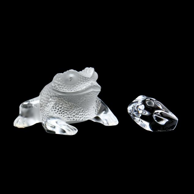 lalique-crystal-toad-and-daum-frog