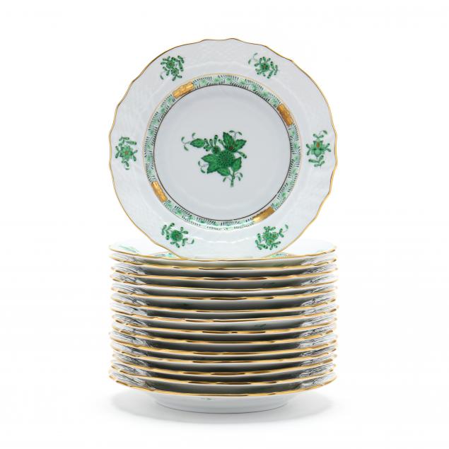 15-herend-bread-butter-plates-chinese-bouquet-green