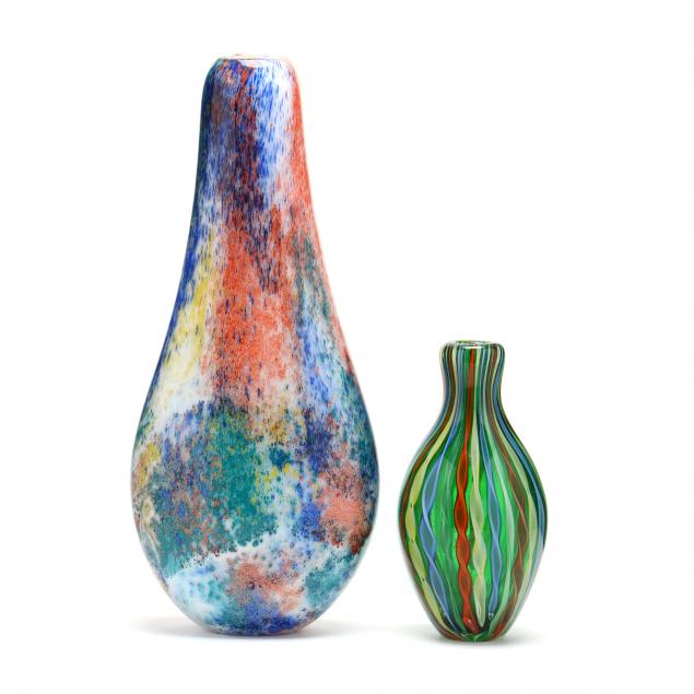 two-modern-art-glass-vases