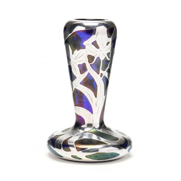 bohemian-silver-overlay-glass-cabinet-vase