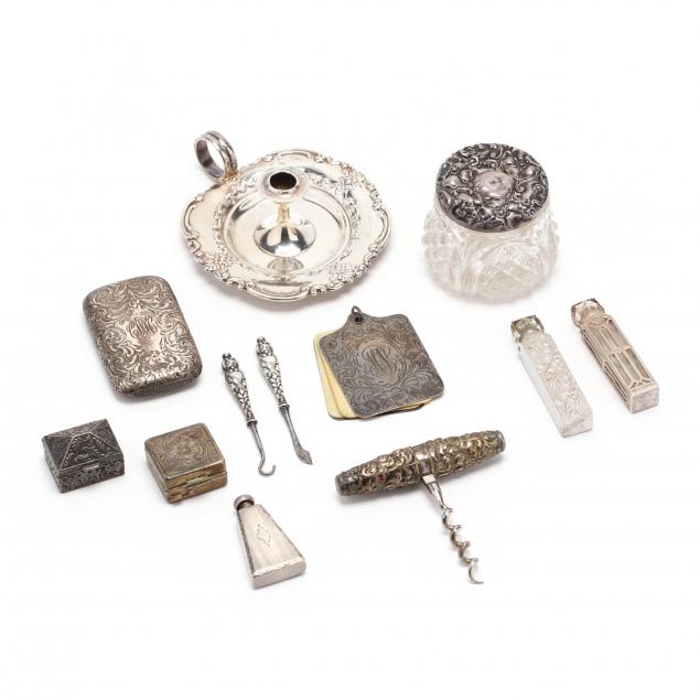 a-collection-of-sterling-silver-and-800-silver-novelties