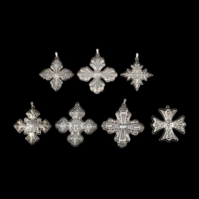 seven-reed-barton-sterling-silver-christmas-cross-ornaments